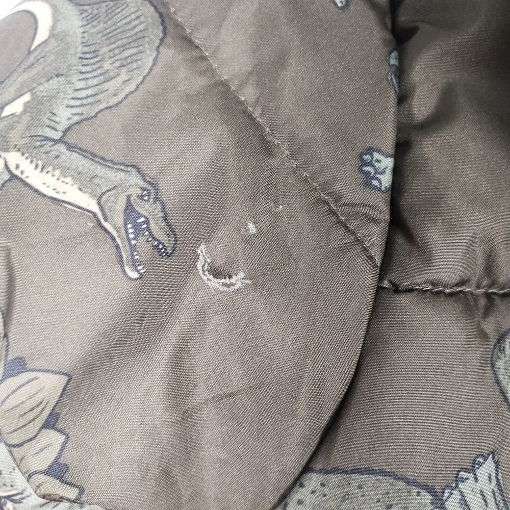 Carter's Dinosaur Puffer Jacket Kids‎ 12M Olive Green Winter Warm Coat